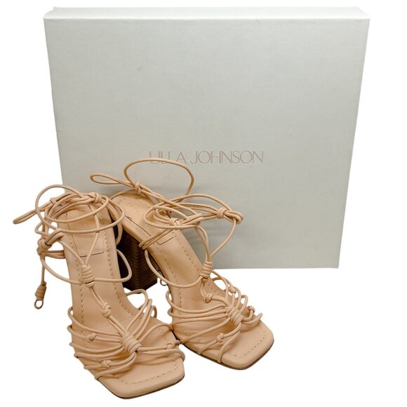Ulla Johnson Wheat Leather Leyna Knotted Sandals - Picture 5 of 8